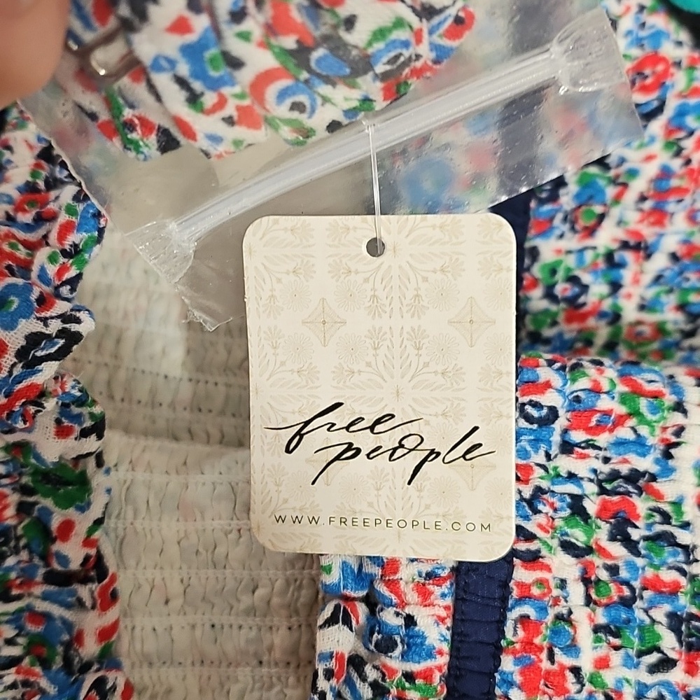 Free People Women's Bali Checked Out Printed Romper Medium New - Picture 10 of 10